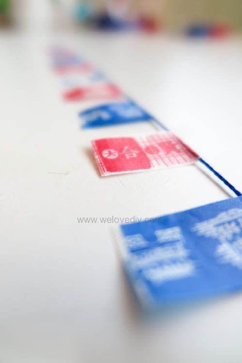 DIY 雙和號雜貨紙膠帶雙十國慶小旗吊飾 (6)