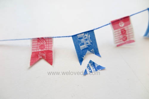 DIY 雙和號雜貨紙膠帶雙十國慶小旗吊飾 (7)
