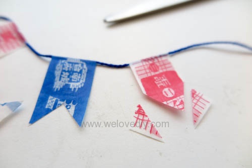 DIY 雙和號雜貨紙膠帶雙十國慶小旗吊飾 (8)