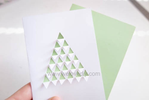 3D 幾何三角聖誕樹手工卡片 (6)