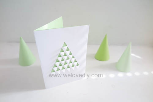 3D 幾何三角聖誕樹手工卡片 (7)
