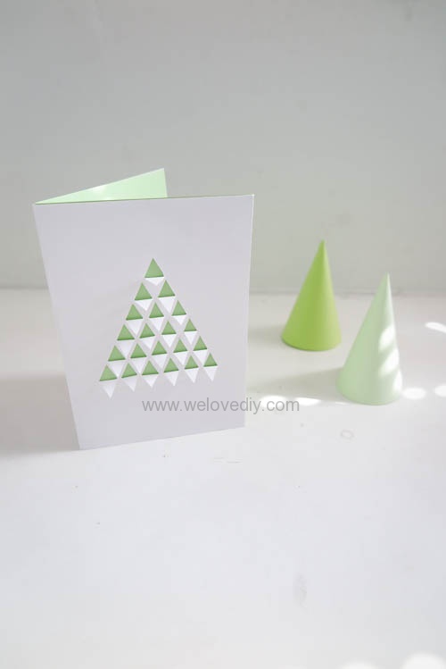 3D 幾何三角聖誕樹手工卡片 (8)