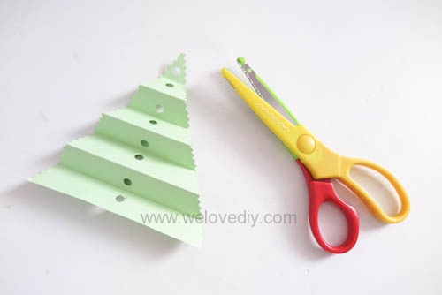 DIY 聖誕節紙做站立折疊手工聖誕樹 (6)