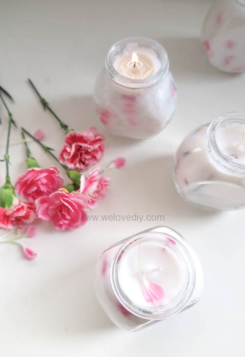 IKEA 香料罐 DIY 母親節手作禮物康乃馨花朵手工精油蠟燭 (2)