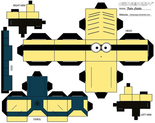 DIY minions 小小兵 神偷奶爸 紙盒 免費檔案下載 (1)