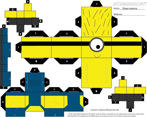 DIY minions 小小兵 神偷奶爸 紙盒 免費檔案下載 (2)