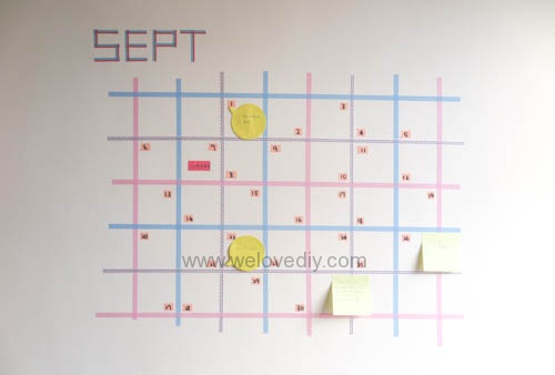 DIY 紙膠帶月曆 開學季 租屋族的家居裝飾 (12)
