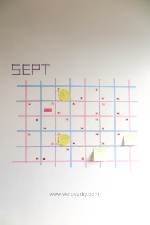 DIY 紙膠帶月曆 開學季 租屋族的家居裝飾 (13)