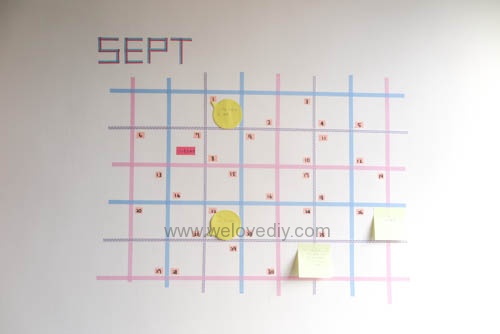 DIY 紙膠帶月曆 開學季 租屋族的家居裝飾 (14)