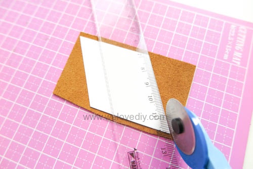 DIY 手作碎皮片廢物利用幾何圖型杯墊 (9)