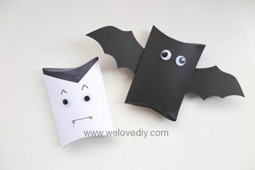 DIY Halloween Pillowbox 萬聖節派盒禮物包裝蝙蝠德古拉吸血鬼造型