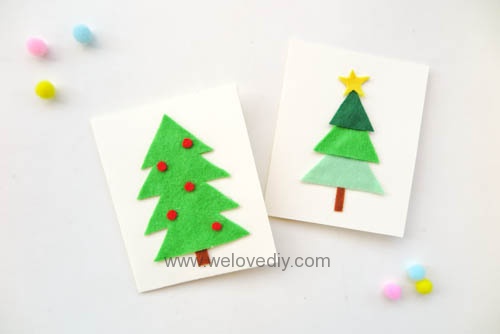 DIY Felt Christmas Cards 聖誕節親子手作毛氈不織布聖誕樹手工卡片 (10)