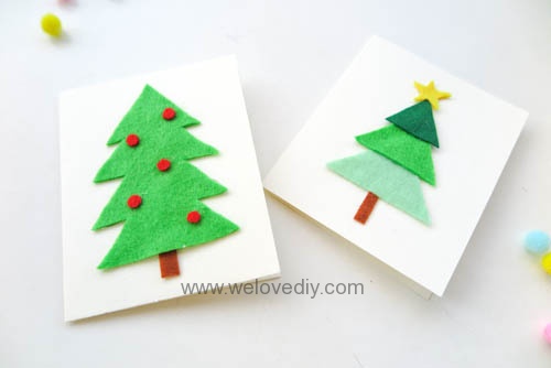 DIY Felt Christmas Cards 聖誕節親子手作毛氈不織布聖誕樹手工卡片 (11)