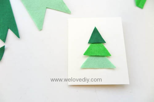 DIY Felt Christmas Cards 聖誕節親子手作毛氈不織布聖誕樹手工卡片 (4)