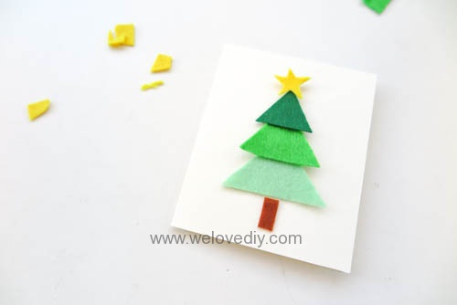 DIY Felt Christmas Cards 聖誕節親子手作毛氈不織布聖誕樹手工卡片 (5)