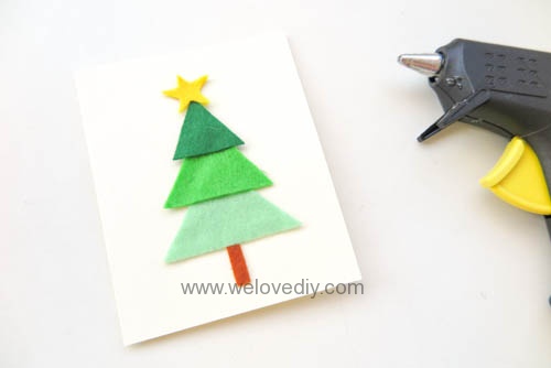 DIY Felt Christmas Cards 聖誕節親子手作毛氈不織布聖誕樹手工卡片 (9)