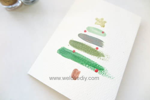 DIY LAST MINUTE Christmas Card 聖誕節手作指甲油手工耶誕賀卡 (5)
