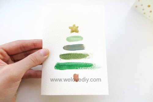 DIY LAST MINUTE Christmas Card 聖誕節手作指甲油手工耶誕賀卡 (8)