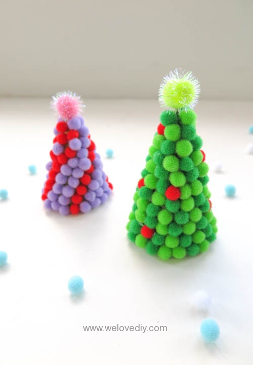 DIY pompom christmas tree 聖誕節手作彩球裝飾聖誕樹 (12)