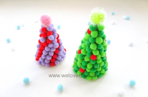 DIY pompom christmas tree 聖誕節手作彩球裝飾聖誕樹 (13)