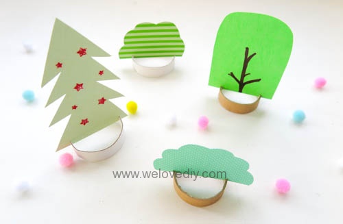 DIY 廢物利用聖誕節環保親子手作卡紙裝飾聖誕樹 (9)