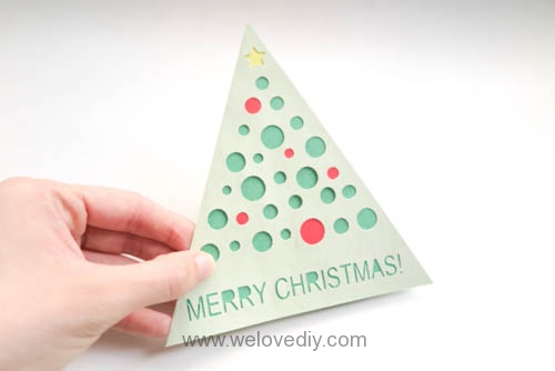 iCRAFT Christmas tree cutout card 手作拼貼切割機聖誕節聖誕樹三角形卡片
