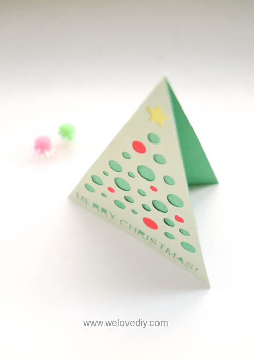iCRAFT Christmas tree cutout card 手作拼貼切割機聖誕節聖誕樹造型三角形卡片 (5)