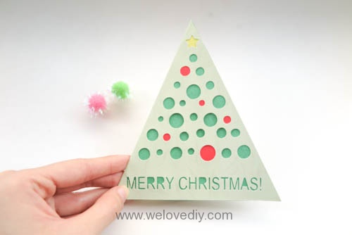 iCRAFT Christmas tree cutout card 手作拼貼切割機聖誕節聖誕樹造型三角形站立卡片