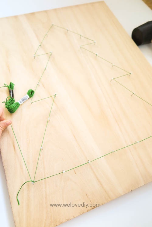 DIY Christmas Tree String Art 特力屋聖誕樹繩線藝術裝飾備忘板 (10)