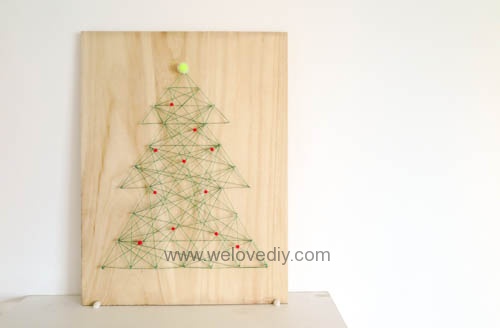 DIY Christmas Tree String Art 特力屋聖誕樹繩線藝術裝飾備忘板 (16)