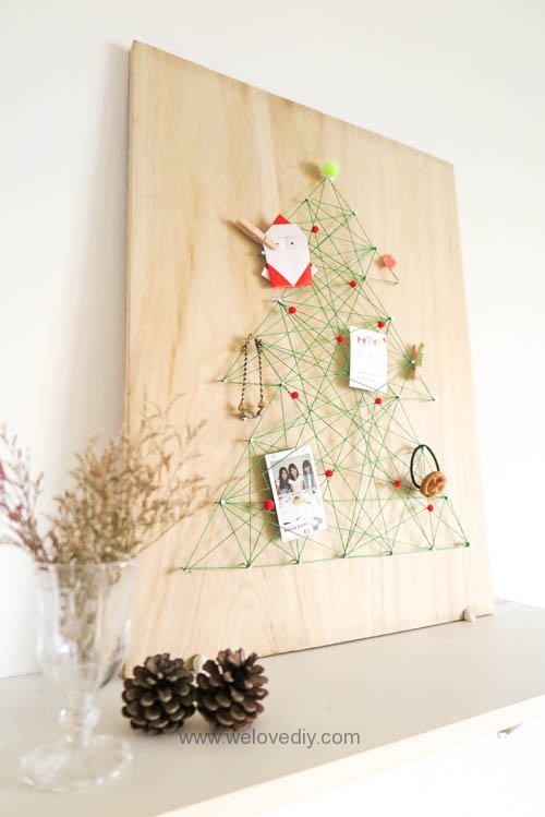 DIY Christmas Tree String Art 特力屋聖誕樹繩線藝術裝飾備忘板