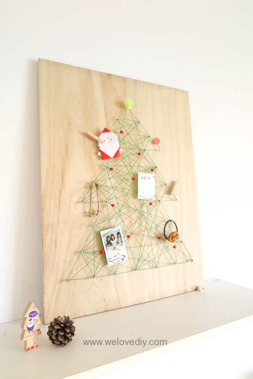 DIY Christmas Tree String Art 聖誕節特力屋聖誕樹繩線藝術裝飾備忘板