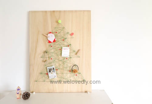 DIY 聖誕節特力屋聖誕樹繩線藝術裝飾備忘板