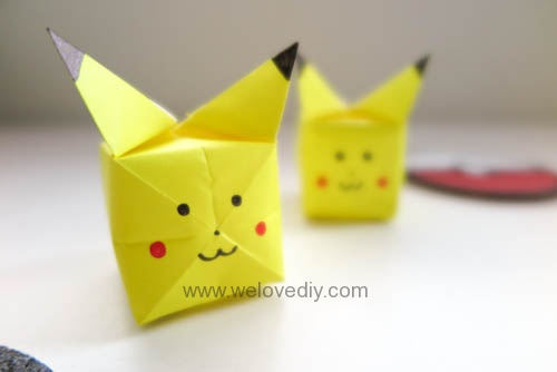 DIY Pikachu Pokemon Go 精靈寶可夢神奇寶貝立體皮卡丘摺紙教學