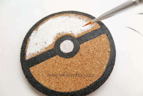 DIY Pokemon Go poke ball cork coaster 寶可夢神奇寶貝精靈球手作杯墊 (7)