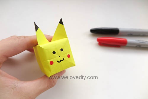 DIY Pokemon Go 精靈寶可夢神奇寶貝立體皮卡丘摺紙教學 (14)