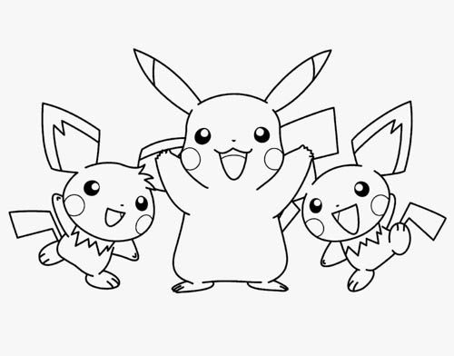 Pokemon Go Pikachu 皮卡丘精靈寶可夢親子著色畫免費下載